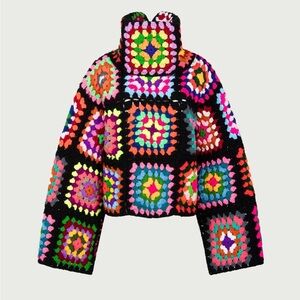 All things Mochi Vibrant Multicolor Crochet Sweater one size (s-l)